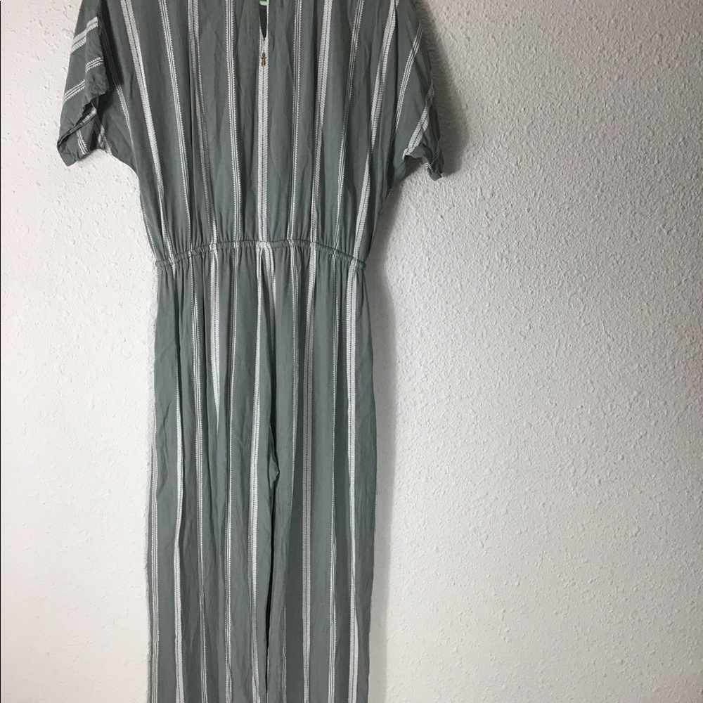 Beach gold striped drawstring jumpsuit size medium - Picture 2 of 8